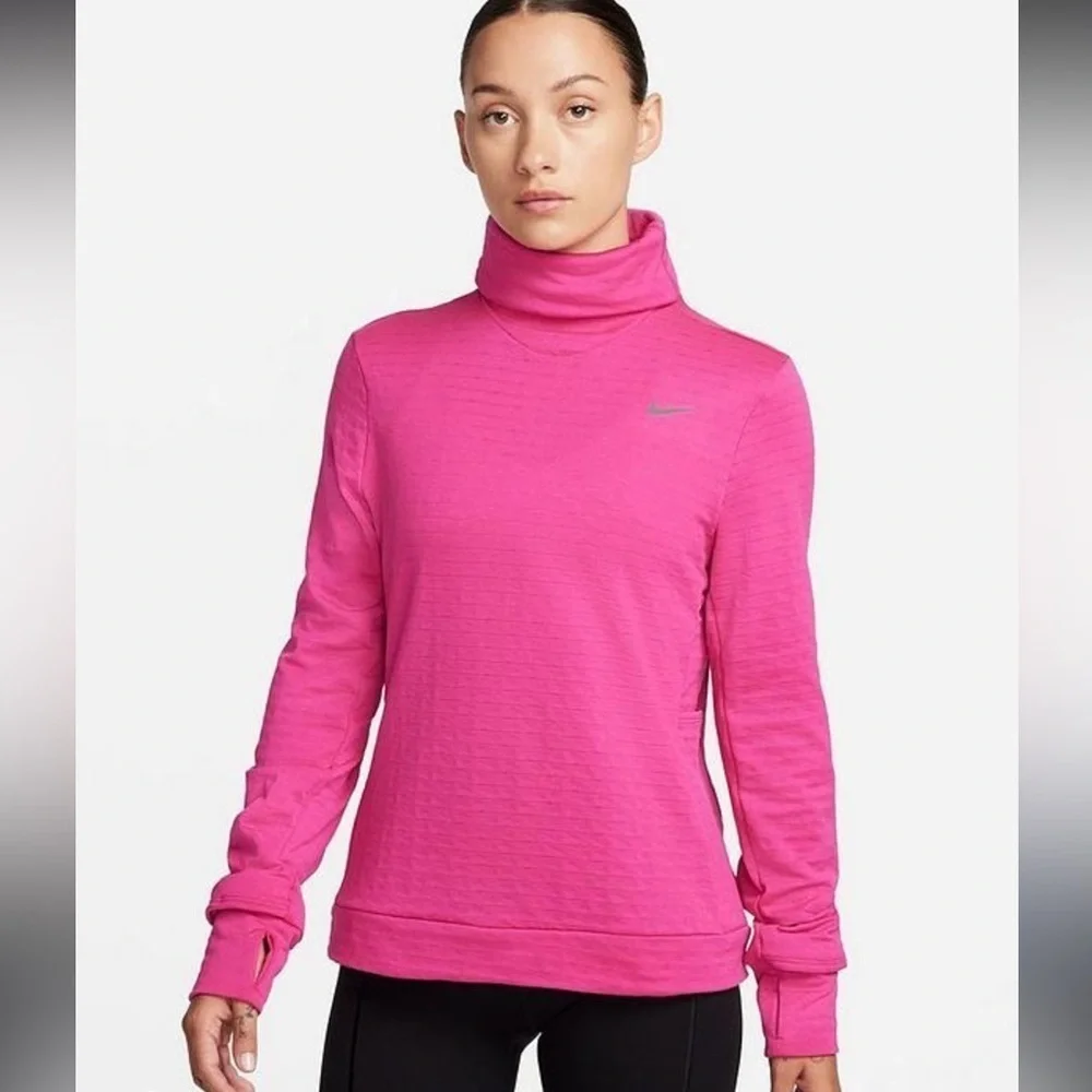 NWT Nike Therma Fit Element Swift Turtleneck Pink Running Top